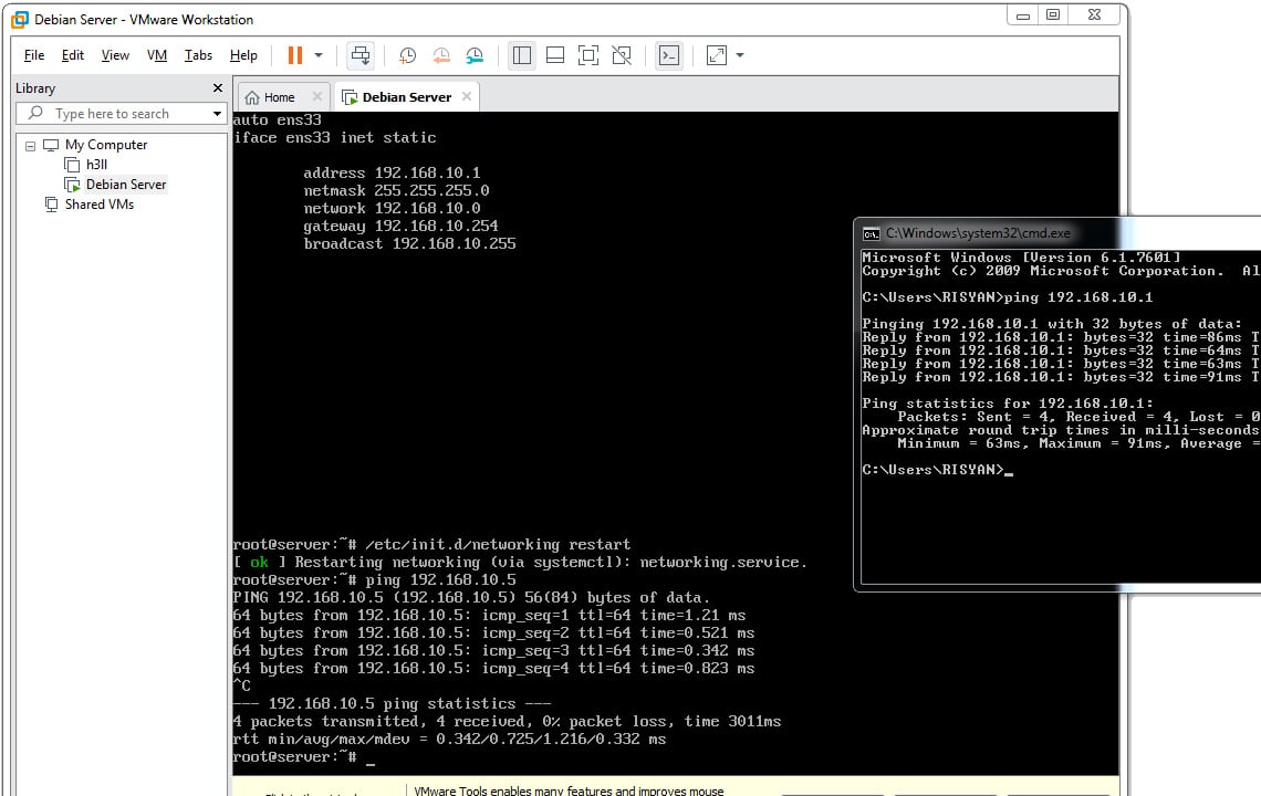 Cara Konfigurasi IP Address Debian 7