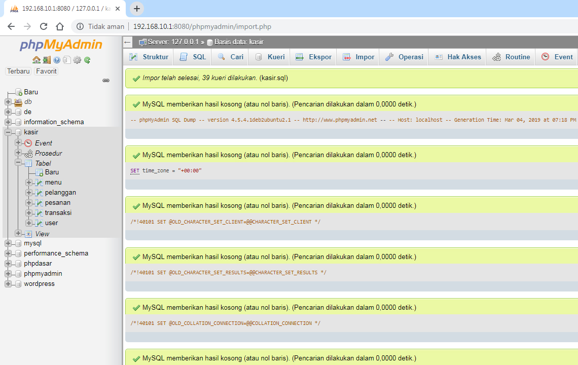 SQL Import Success