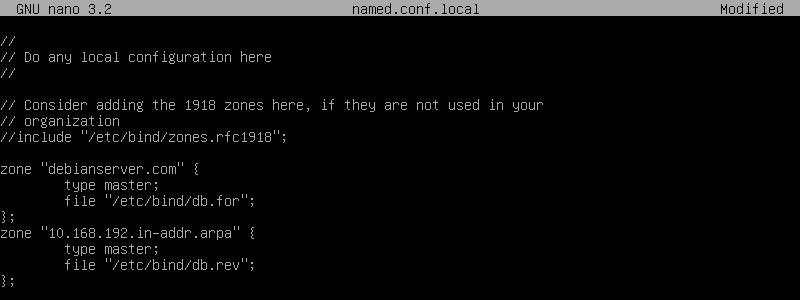 Edit File named.conf.local