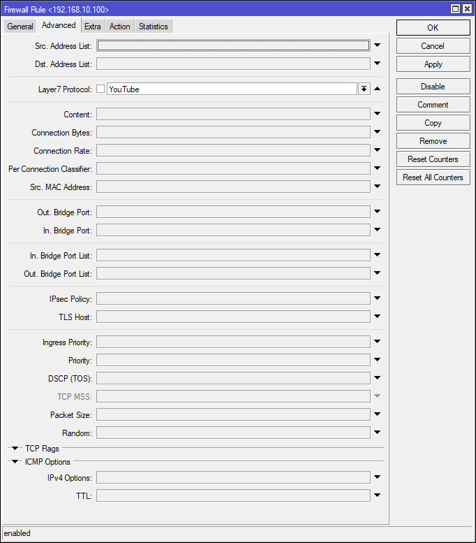 Firewall Rule MikroTik Layer 7 Protocol