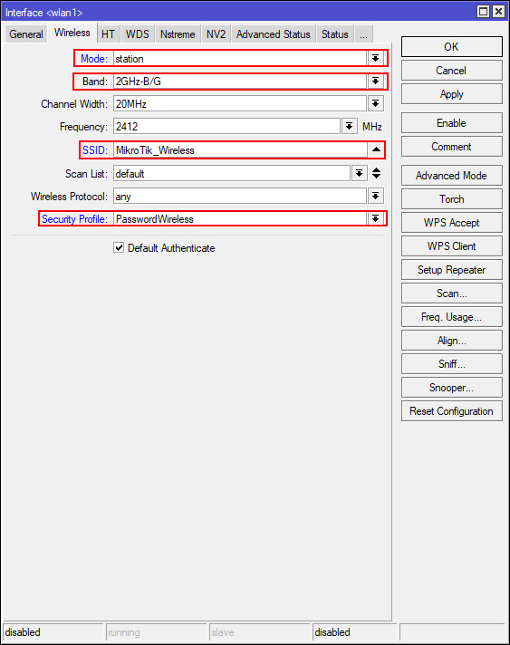 Konfiguasi Interface wlan Router2