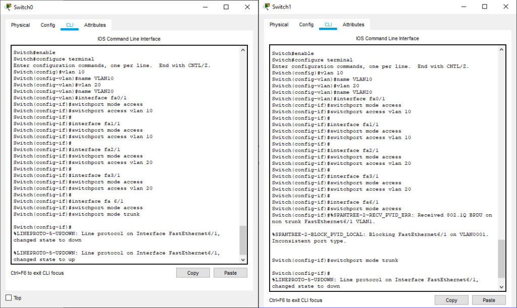 Switch configuration