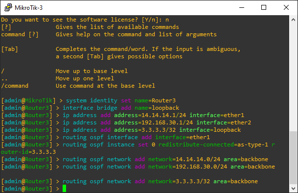 Konfigurasi OSPF MikroTik Router3