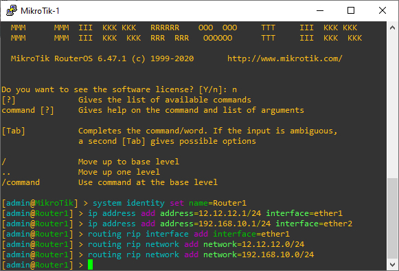 Konfigurasi RIP Router MikroTik1