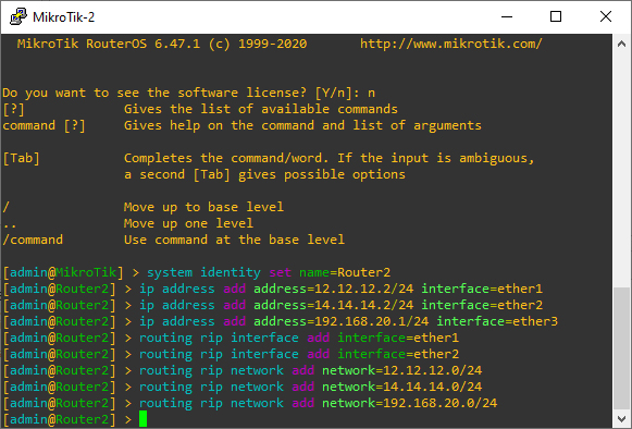 Konfigurasi RIP Router MikroTik2