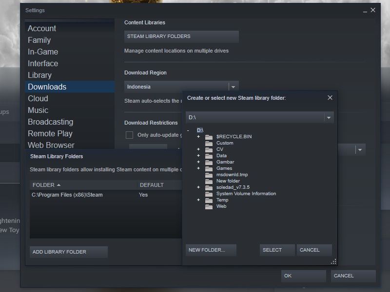 Pindahkan Instalasi Steam Dan Game File