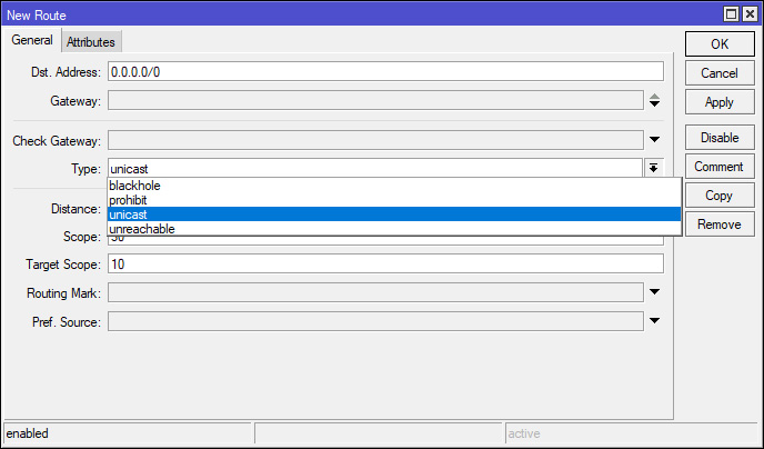 Routing Type Winbox MikroTik