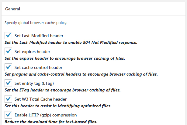 Caching Headers W3Total Cache
