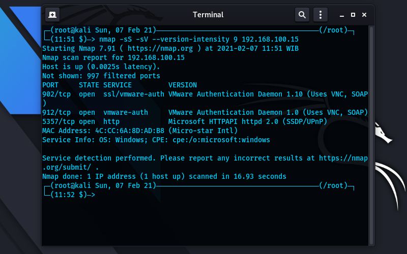 NMAP Mendeteksi Layanan Dan Informasi Versi