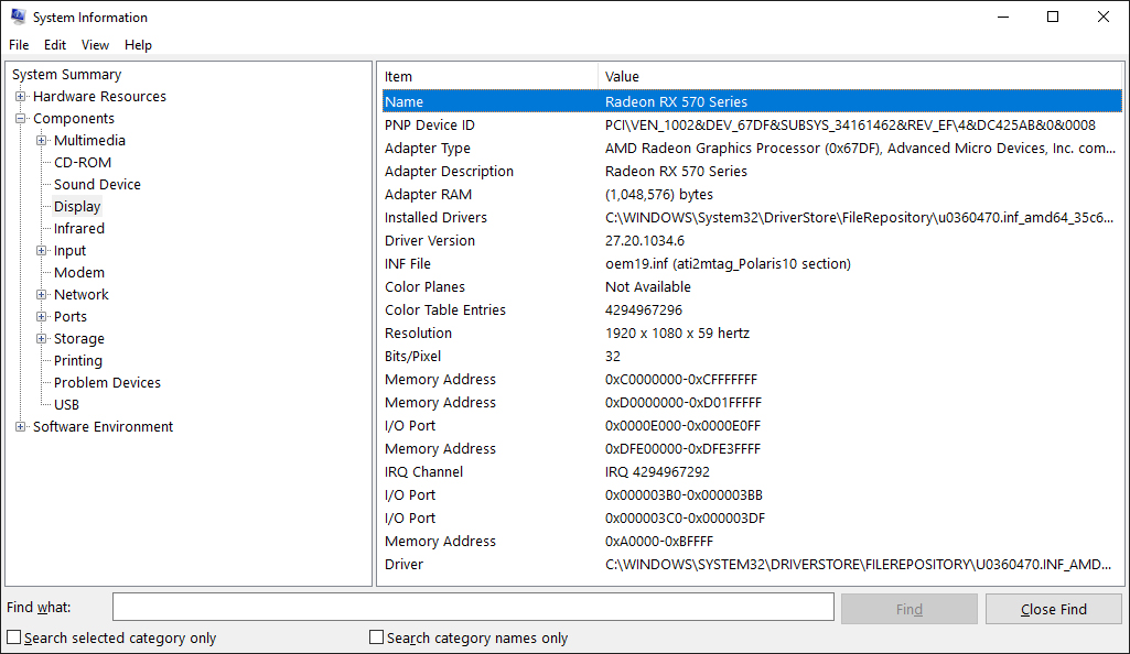 Check VGA Through System Information