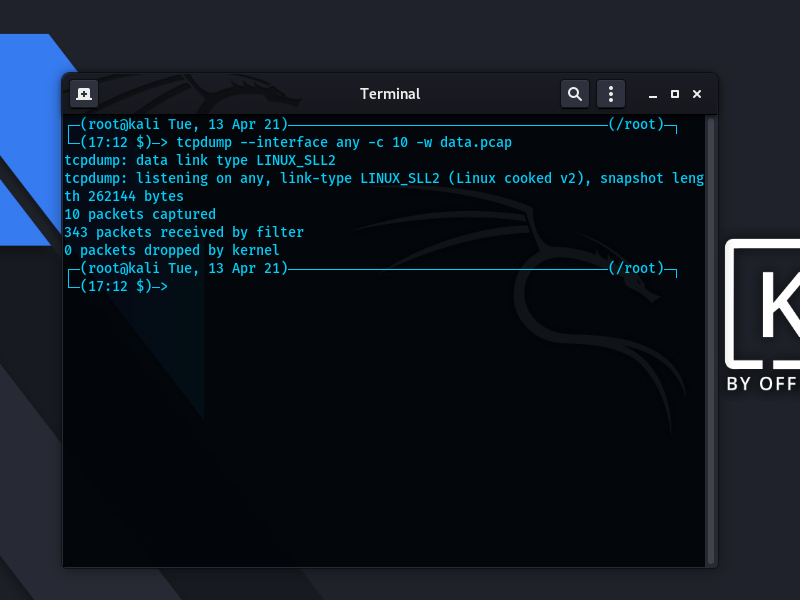 Simpan Data Capture Tcpdump Ke File