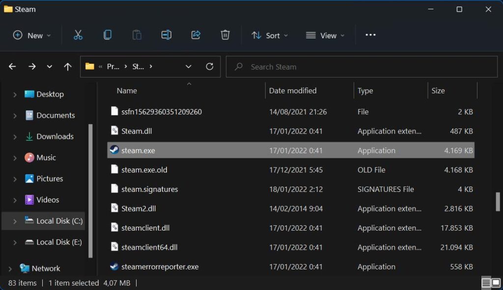 Restart Steam Melalui File Explorer