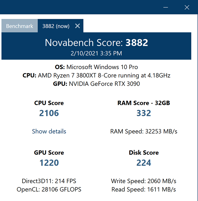 Cek Kecepatan SSD Menggunakan Novabench