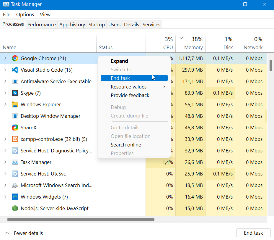 Tutup Semua Aplikasi Yang Mengkonsumsi Bandwidth