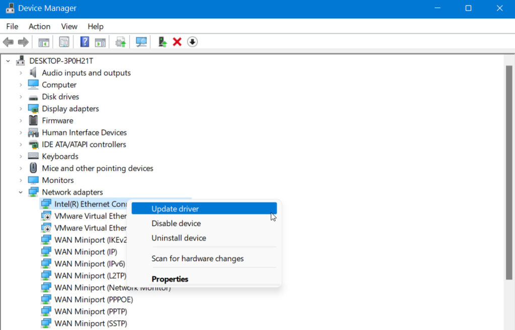 Update Driver Network Adapter