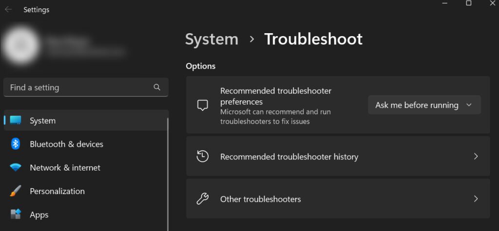 Windows Troubleshooters