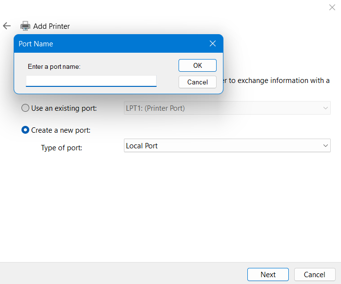 Install Printer Secara Manual Melalui Port Lokal