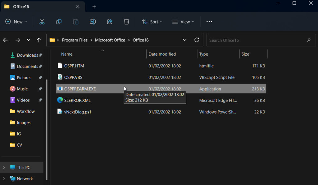 Jalankan File OSPREARM.exe