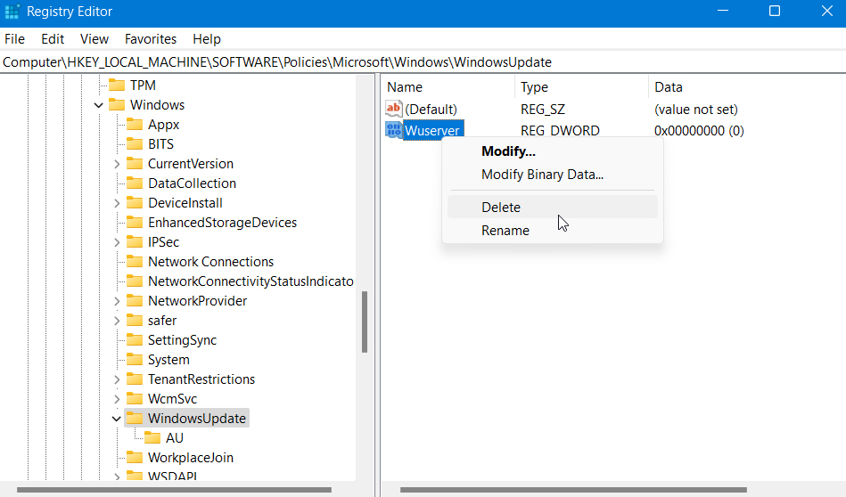 Sesuaikan Registry Editor